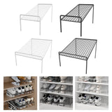 Maxbell Shoe Slots Organizer Versatile Portable Holder Shelf for Dorm Apartment Hall White and Short
