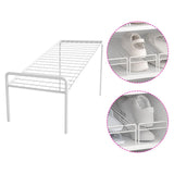 Maxbell Shoe Slots Organizer Versatile Portable Holder Shelf for Dorm Apartment Hall White and Short