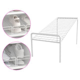 Maxbell Shoe Slots Organizer Versatile Portable Holder Shelf for Dorm Apartment Hall White and Short