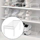 Maxbell Shoe Slots Organizer Versatile Portable Holder Shelf for Dorm Apartment Hall White and Short