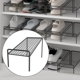 Maxbell Shoe Slots Organizer Versatile Portable Holder Shelf for Dorm Apartment Hall Black and Short