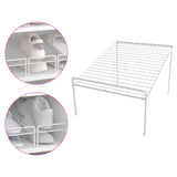 Maxbell Shoe Slots Organizer Versatile Portable Holder Shelf for Dorm Apartment Hall White and Long