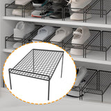 Maxbell Shoe Slots Organizer Versatile Portable Holder Shelf for Dorm Apartment Hall Black and Long