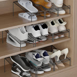 Maxbell Shoe Slots Organizer Versatile Portable Holder Shelf for Dorm Apartment Hall Black and Long