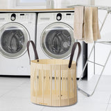Maxbell Foldable Laundry Hamper PP Material for Bathroom with Handles Home Organizer Beige