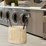 Maxbell Foldable Laundry Hamper PP Material for Bathroom with Handles Home Organizer Beige