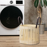 Maxbell Foldable Laundry Hamper PP Material for Bathroom with Handles Home Organizer Beige