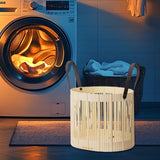 Maxbell Foldable Laundry Hamper PP Material for Bathroom with Handles Home Organizer Beige