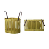 Maxbell Foldable Laundry Hamper PP Material for Bathroom with Handles Home Organizer Green