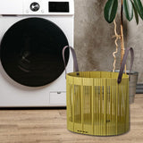 Maxbell Foldable Laundry Hamper PP Material for Bathroom with Handles Home Organizer Green