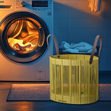 Maxbell Foldable Laundry Hamper PP Material for Bathroom with Handles Home Organizer Green