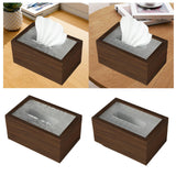 Maxbell Wood Tissue Box Convenient Stylish Napkin Dispenser for Home Tabletop Office with Grid