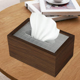 Maxbell Wood Tissue Box Convenient Stylish Napkin Dispenser for Home Tabletop Office with Grid
