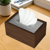 Maxbell Wood Tissue Box Convenient Stylish Napkin Dispenser for Home Tabletop Office with Grid