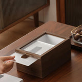 Maxbell Wood Tissue Box Convenient Stylish Napkin Dispenser for Home Tabletop Office with Grid