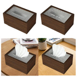 Maxbell Wood Tissue Box Convenient Stylish Napkin Dispenser for Home Tabletop Office with Grid