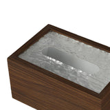 Maxbell Wood Tissue Box Convenient Stylish Napkin Dispenser for Home Tabletop Office with Ripple