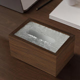 Maxbell Wood Tissue Box Convenient Stylish Napkin Dispenser for Home Tabletop Office with Ripple