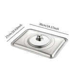 Maxbell Rectangle Stainless Steel Pot Cover Kitchen Tool Anti Scald Frying Pan Cover 36cmx27cm