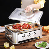 Maxbell Rectangle Stainless Steel Pot Cover Kitchen Tool Anti Scald Frying Pan Cover 40cmx30cm