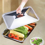 Maxbell Rectangle Stainless Steel Pot Cover Kitchen Tool Anti Scald Frying Pan Cover 40cmx30cm
