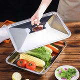 Maxbell Rectangle Stainless Steel Pot Cover Kitchen Tool Anti Scald Frying Pan Cover 40cmx30cm