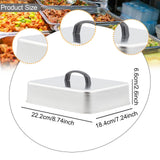 Maxbell Grill Lid Melting Dome Rectangular for Teppanyaki Hamburger Flat Top Griddle 22.4x18.4x6.6cm