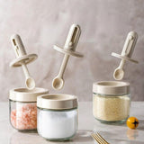 Maxbell Glass Spice Jar Leakproof Multifunctional Airtight Refillable Condiment Jar