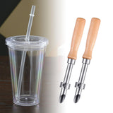 Maxbell 2Pcs Hole Cutter Professional Wood Handle Sculpting Tool Pumpkin Carving Kit