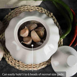 Maxbell Ceramic Garlic Storage Container with Lid Storage Jar for Party Kitchen Home