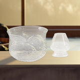 Maxbell Glass 420ml Matcha Bowl and Whisk Stand with Spout for Tea Lover Accessories