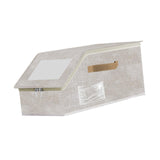 Maxbell Baseball Cap Organizer with Cardboard Multifunctional Zipper Close Container Beige