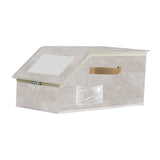 Maxbell Baseball Cap Organizer with Cardboard Multifunctional Zipper Close Container Beige