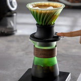 Maxbell Pour over Coffee Maker Set Glass Coffee Filter Cup for Hotel Home 1-3 People Green