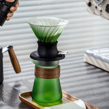 Maxbell Pour over Coffee Maker Set Glass Coffee Filter Cup for Hotel Home 1-3 People Green