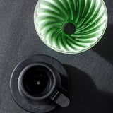 Maxbell Pour over Coffee Maker Set Glass Coffee Filter Cup for Hotel Home 1-3 People Green