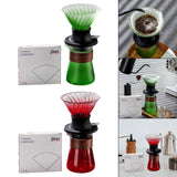 Maxbell Pour over Coffee Maker Set Glass Coffee Filter Cup for Hotel Home 1-3 People Green