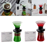 Maxbell Pour over Coffee Maker Set Glass Coffee Filter Cup for Hotel Home 1-3 People Green
