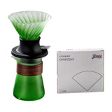 Maxbell Pour over Coffee Maker Set Glass Coffee Filter Cup for Hotel Home 1-3 People Green