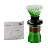 Maxbell Pour over Coffee Maker Set Glass Coffee Filter Cup for Hotel Home 1-3 People Green