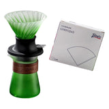 Maxbell Pour over Coffee Maker Set Glass Coffee Filter Cup for Hotel Home 1-3 People Green