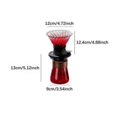Maxbell Pour over Coffee Maker Set Glass Coffee Filter Cup for Hotel Home 1-3 People Red