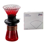 Maxbell Pour over Coffee Maker Set Glass Coffee Filter Cup for Hotel Home 1-3 People Red