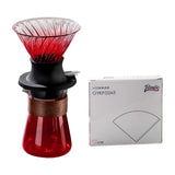 Maxbell Pour over Coffee Maker Set Glass Coffee Filter Cup for Hotel Home 1-3 People Red