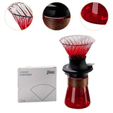Maxbell Pour over Coffee Maker Set Glass Coffee Filter Cup for Hotel Home 1-3 People Red