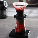 Maxbell Pour over Coffee Maker Set Glass Coffee Filter Cup for Hotel Home 1-3 People Red