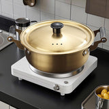Maxbell Korean Ramen Cooking Pot with Lid Korean Instant Noodle Pot for Picnic Pasta 18cm