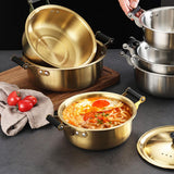 Maxbell Korean Ramen Cooking Pot with Lid Korean Instant Noodle Pot for Picnic Pasta 18cm