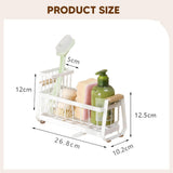 Maxbell Sponge Holder for Kitchen Sink Carbon Steel Sink Caddy for Washroom Bathroom White