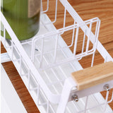Maxbell Sponge Holder for Kitchen Sink Carbon Steel Sink Caddy for Washroom Bathroom White